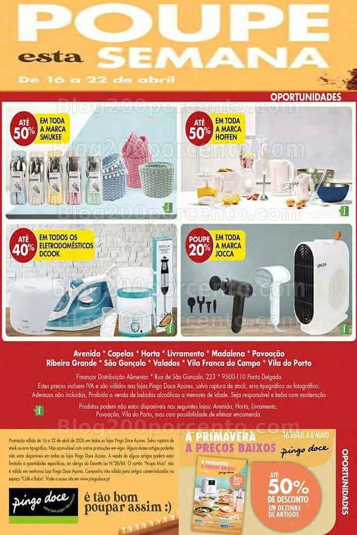 Antevisão Folheto PINGO DOCE Bazar Açores Promoções de 16 a 22 abril